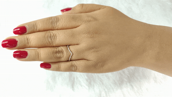 Rose Gold Wishbone CZ Ring
