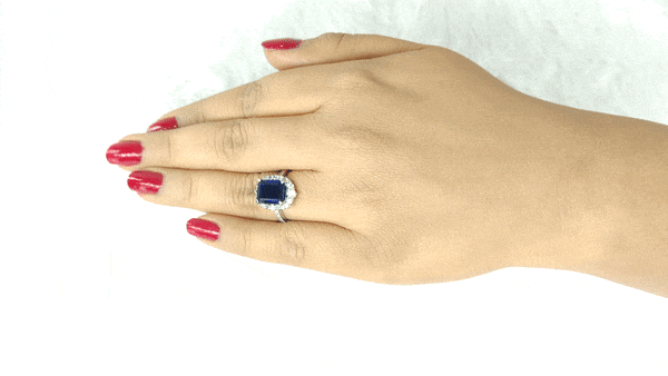 Silver Blue Sapphire Solitaire Ring