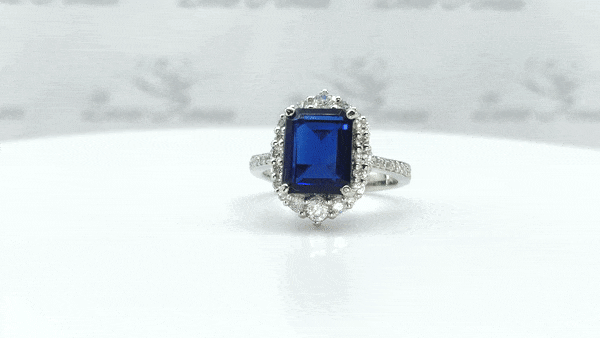 Silver Blue Sapphire Solitaire Ring