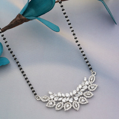 Silver Floral Mangalsutra