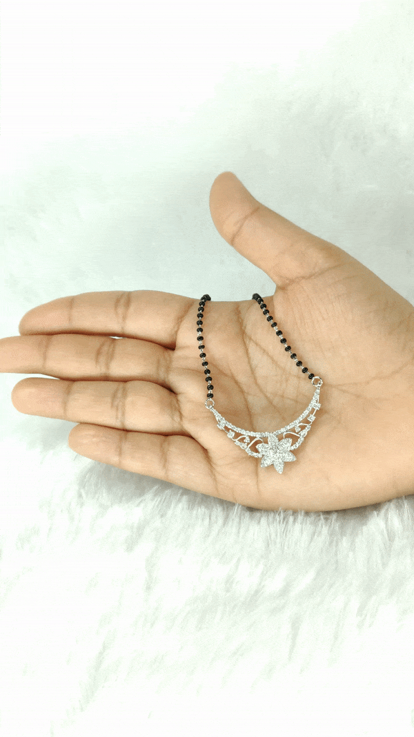 Silver Lily mangalsutra