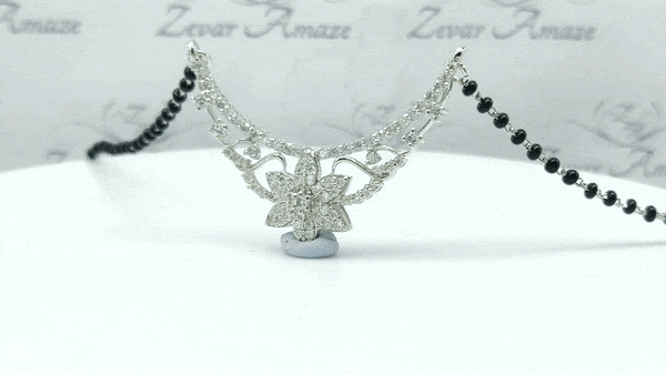 Silver Lily mangalsutra
