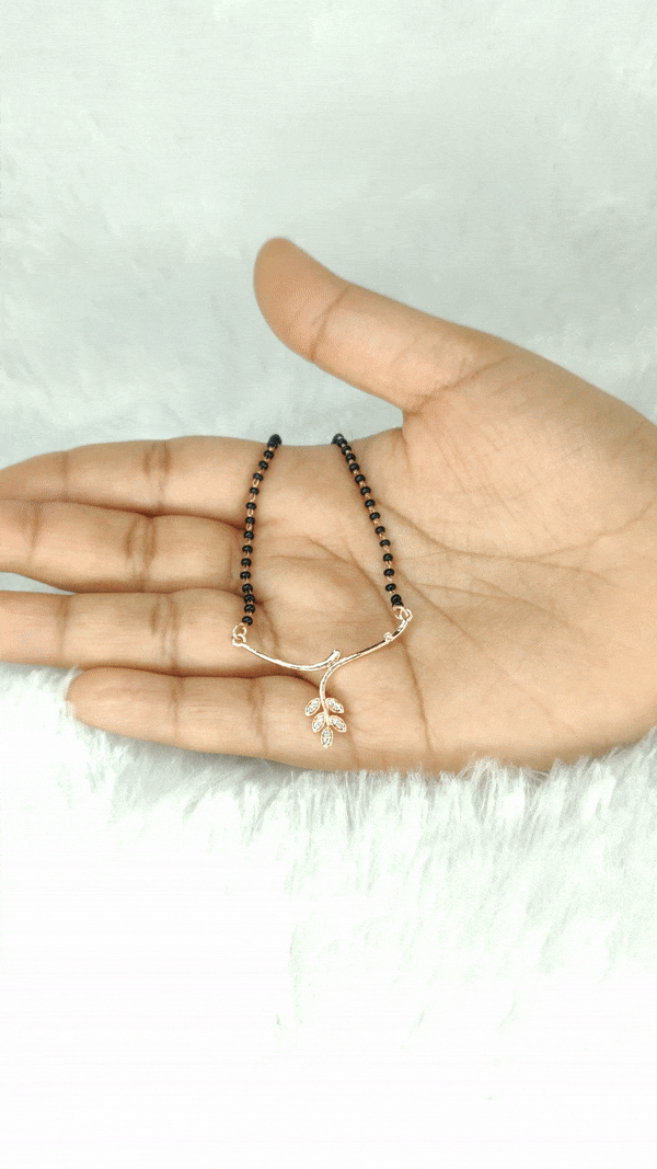 Rose Gold leaf mangalsutra