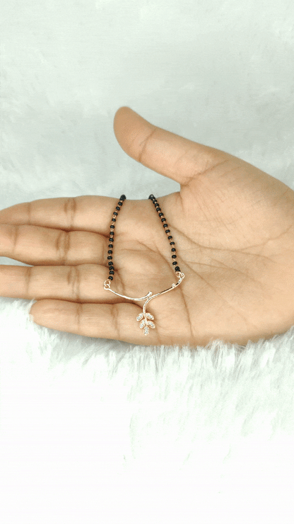 Rose Gold leaf mangalsutra