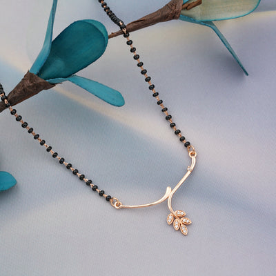 Rose Gold leaf mangalsutra