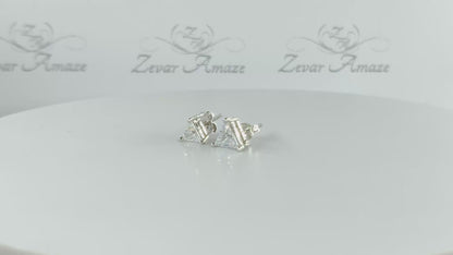 Triangle Solitaire Silver Stud for Men (1 PC ONLY)
