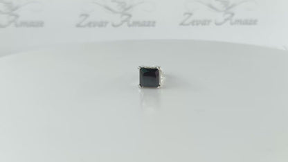 Black Square Silver Stud for Men (1 PC ONLY)