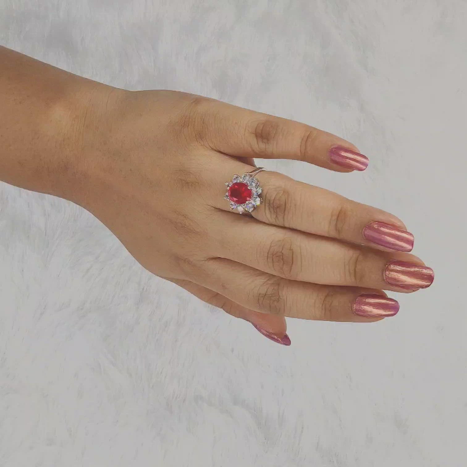 Red Ruby Solitiare Diamond Video- Zevar Amaze