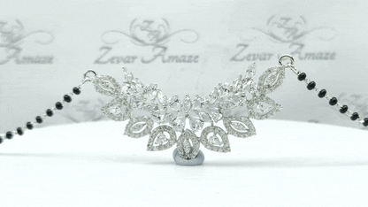 Silver Floral Mangalsutra