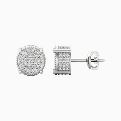 Vintage Silver Studs for Men front and side view