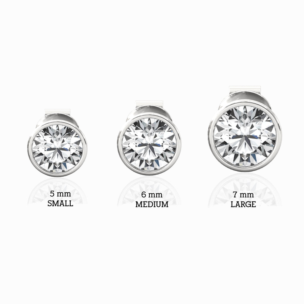 5mm & 6mm & 7mm variants for bezel earrings for men