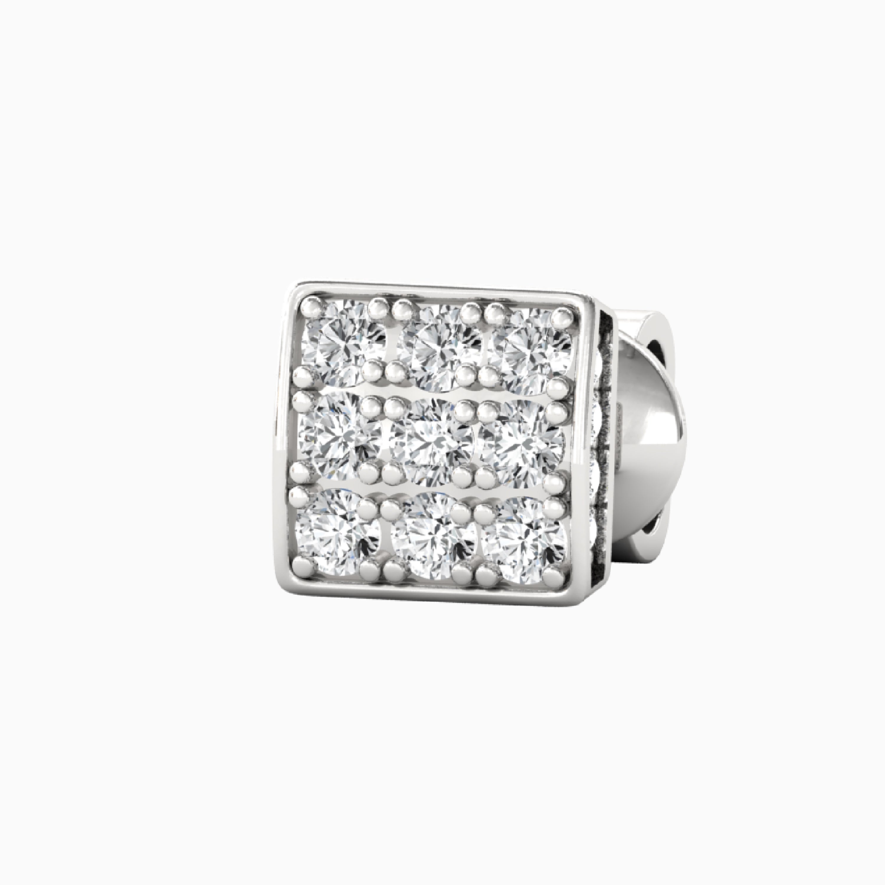 Single Diamond Earrings For Men Buy Square Diamond Silver Stud For Men Online Zevar Amaze
