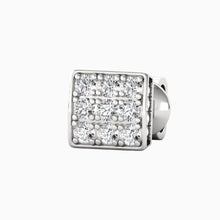 Load image into Gallery viewer, 9 square diamond Silver Stud For Men
