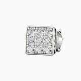 9 square diamond Silver Stud For Men (1 PC ONLY)