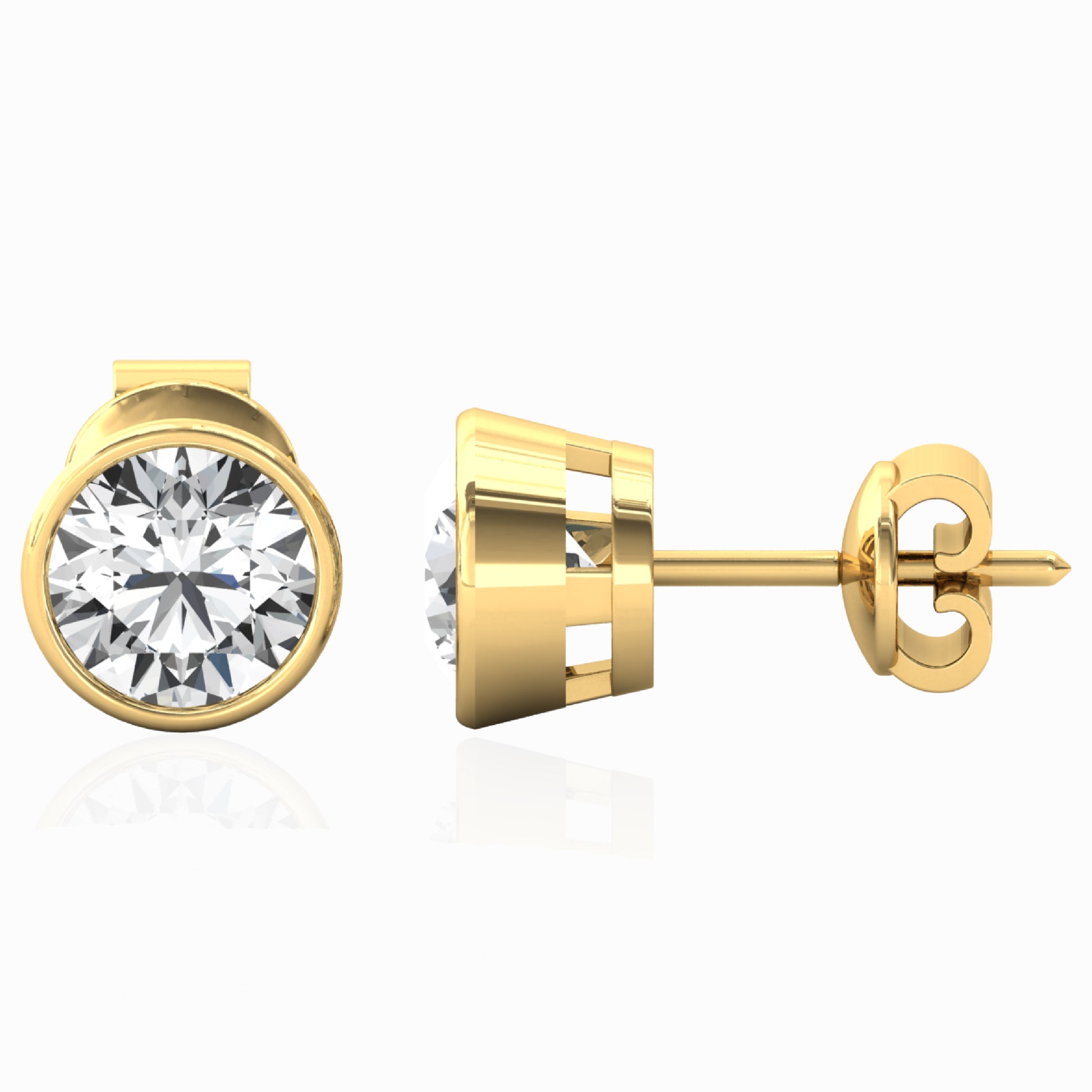 yellow vairant bezel stud