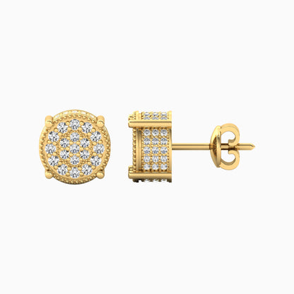 front and side view of zevar amaze earrings for men